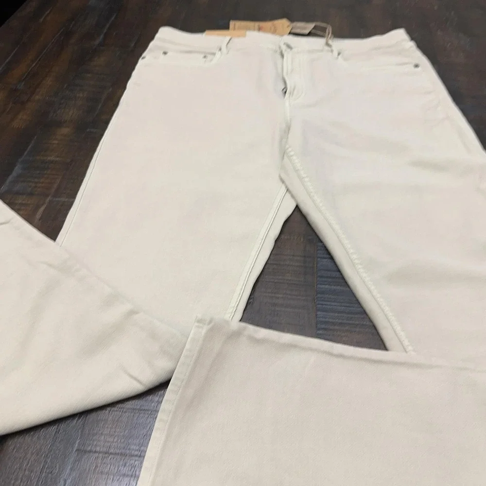 Faherty Mens 36x34 Beige Stretch Terry 5 Pocket Slim Straight Jeans MBF2437